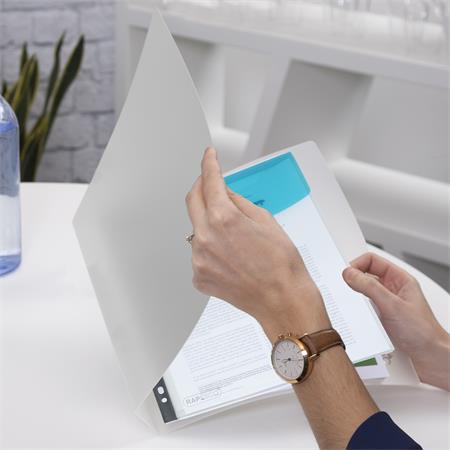 Irattartó tasak, A4+, lefűzhető, patentos, RAPESCO "Eco", áttetsző vegyes színek 3 Iratvédő tasakok és borítékok