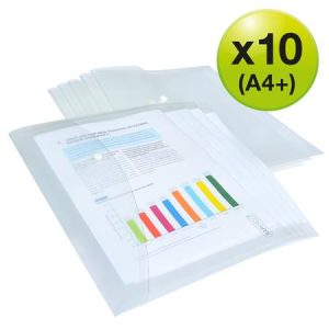 Irattartó tasak, A4+, PP, patentos, RAPESCO "Eco", áttetsző