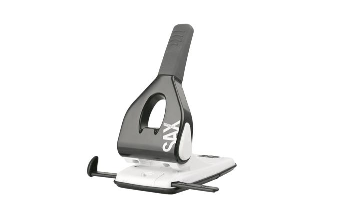 Lyukasztó, nagyteljesítményű, kétlyukú, 65 lap, SAX "Design 618", fekete 1 SAX