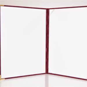 Oklevéltartó, A4, exkluzív, plüss, 4 fém sarokkal, bordó