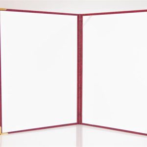 Oklevéltartó, A4, exkluzív, műbőr, 4 fém sarokkal, bordó