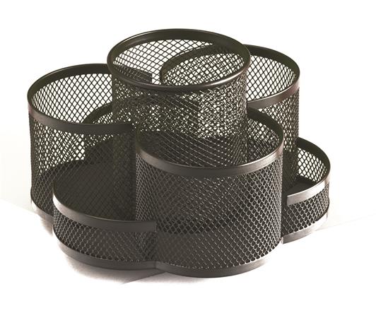 Írószertartó, 7 részes, fémhálós, forgatható, fekete 1 .