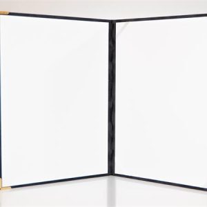 Oklevéltartó, A4, exkluzív, plüss, 4 fém sarokkal, fekete