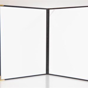 Oklevéltartó, A4, exkluzív, műbőr, 4 fém sarokkal, fekete