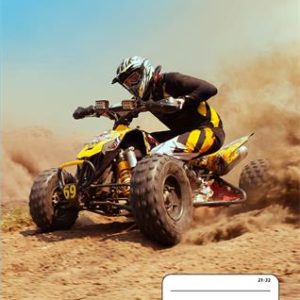Füzet, tűzött, A5, vonalas, 32 lap, 4-8. osztály, COOL BY VICTORIA "Motocross", "21-32"