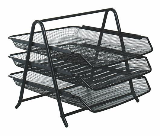 Irattálca, fémhálós, 3 részes, VICTORIA OFFICE, fekete 1 VICTORIA OFFICE