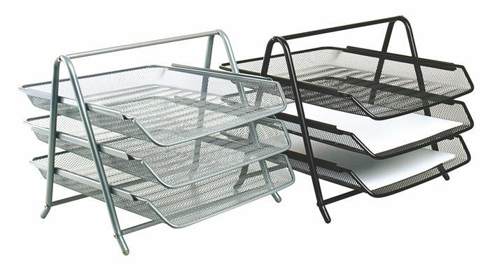 Irattálca, fémhálós, 3 részes, VICTORIA OFFICE, fekete 2 Irattálca, fémhálós, 3 részes, VICTORIA OFFICE, fekete