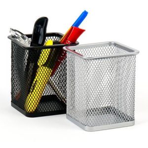 Írószertartó, fémhálós, szögletes, VICTORIA OFFICE, fekete