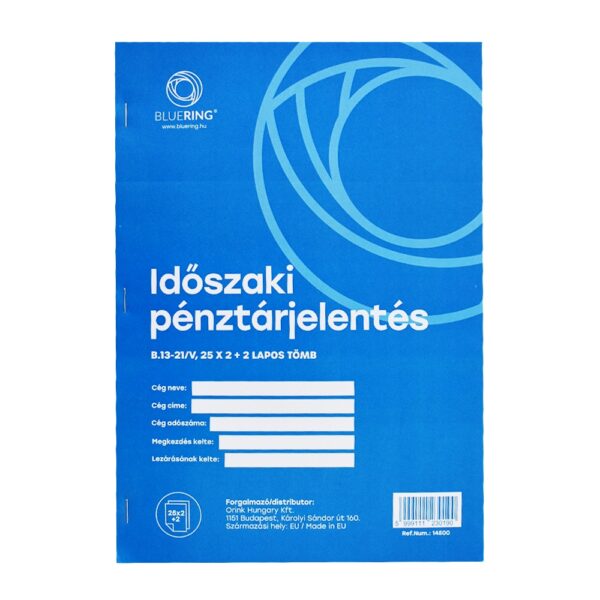 Idoszaki penztarjelentes A 4 allo 25x2 2lapos b 13 21 VX Bluering i512804