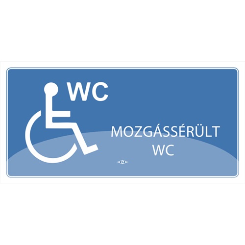 Információs matrica pd 10x20 cm Mozgássérült WC kék 1 Információs matrica pd 10x20 cm Mozgássérült WC kék