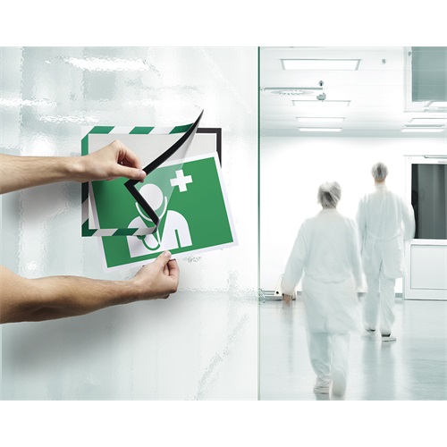 Információs tábla Durable Duraframe Security A/4 öntapadó hátlappal és mágneses kerettel  zöld-fehér - Image 4
