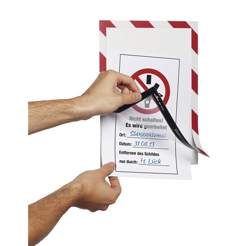 Információs tábla Durable Duraframe Security A/4 öntapadó hátlappal és mágneses kerettel piros-feh 2 Információs tábla Durable Duraframe Security A/4 öntapadó hátlappal és mágneses kerettel piros-feh - Image 2