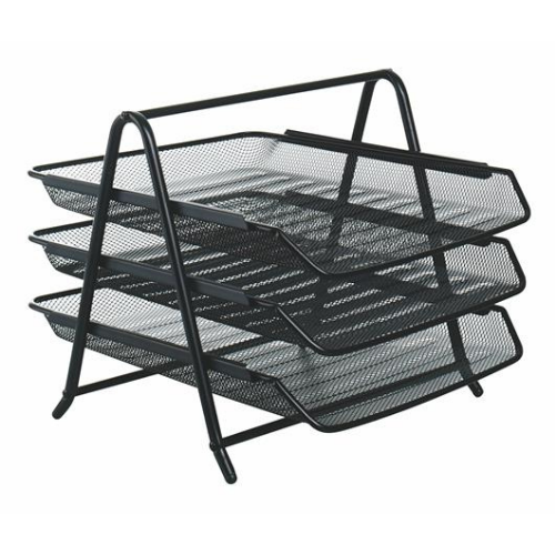 Irattálca fémhálós A/4 3 emeletes fekete 1 Irattálca fémhálós A/4 3 emeletes fekete