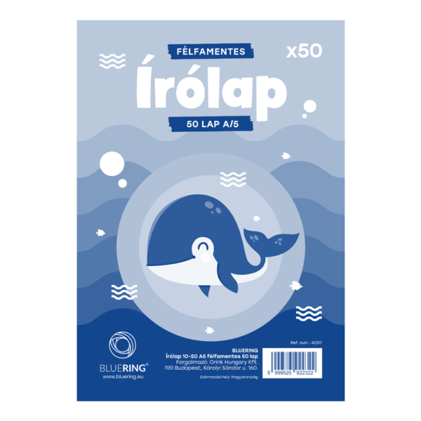 Irolap A5 10 50 felfamentes 50lap Bluering i218986