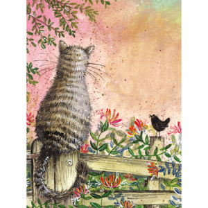 Jegyzetfüzet Alex Clark, vonalas, 14x10,5cm, 160 oldal, gumis, cica kerítésen