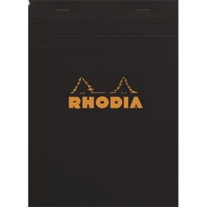 Jegyzettömb Clairefontaine Rhodia Black A/4 80 lapos vonalas margós