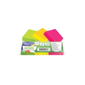 Jegyzettömb öntapadó, 40x50mm, 3x100lap, 3 tömb/csomag, Forpus neon