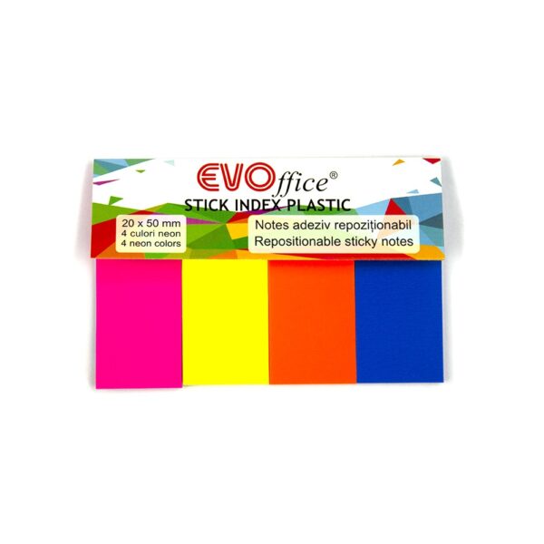 Jelolocimke 20x50mm 4x25lap papir vegyes neon szinek EVOffice i488505