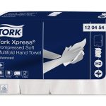 Kéztörlő, tömörített, Interfold, 2 réteg, 200 lap, H2 rendszer, Advanced, TORK "Xpress Soft Multifold", fehér