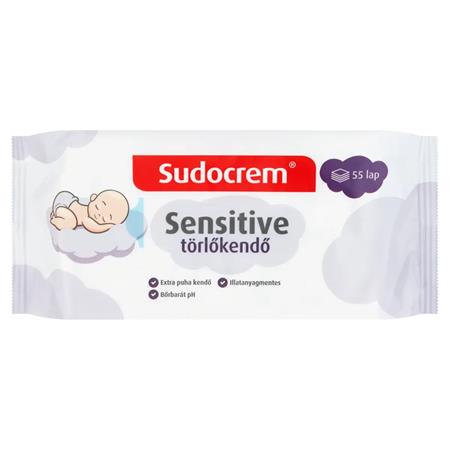 Törlőkendő, 55 lap, SUDOCREM "Sensitive" 1 SUDOCREM