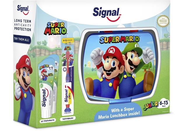 Ajándékcsomag, uzsonnás dobozzal, SIGNAL, "Super Mario" 1 SIGNAL