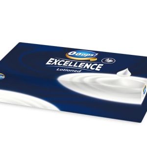 Papír zsebkendő, dobozos, 4 rétegű, 80 db, OOOPS "Excellence Lotioned"