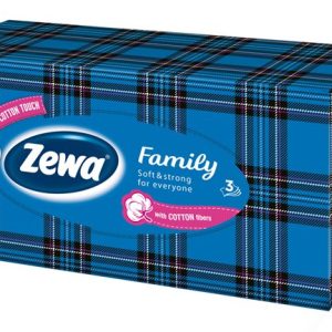 Kozmetikai kendő, 3 rétegű, 90 db, ZEWA "Family" illatmentes