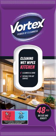 Nedves törlőkendő, konyhai, 48 db, VORTEX 1 VORTEX
