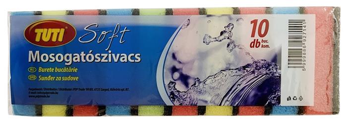 Mosogatószivacs, 10 db, TUTI "Soft" 1 TUTI