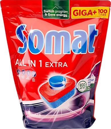 Mosogatógéptabletta, 100 db, SOMAT "All in 1 Extra" 1 SOMAT