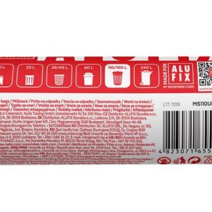 Szemeteszsák, 110 l, 10 db, 70x110 cm, 25 µ, ALUFIX, fekete