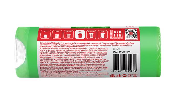 Szemeteszsák, zárószalagos, 60 l, 20 db, 64x71 cm, 16 µ, ALUFIX, zöld 2 Szemeteszsák, zárószalagos, 60 l, 20 db, 64x71 cm, 16 µ, ALUFIX, zöld