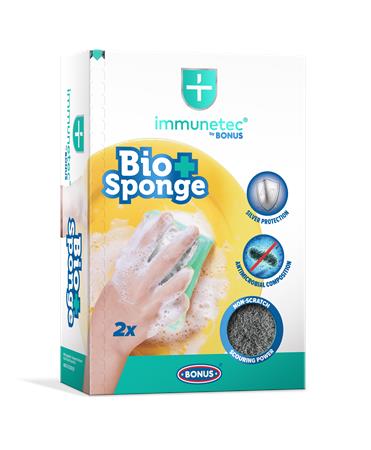 Mosogatószivacs, 2 db, BONUS "Bioactive Sponge Immunetec" 1 BONUS