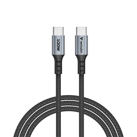 USB kábel, USB-C - USB-C, 1,2 m, 100W, VERBATIM, fekete 1 VERBATIM