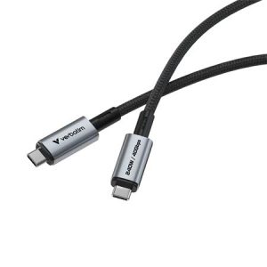 USB kábel, USB-C - USB-C, 1,2 m, 240W, VERBATIM, fekete