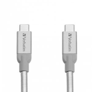 USB kábel, USB-C 3.1 - USB-C, 30 cm, VERBATIM, ezüst