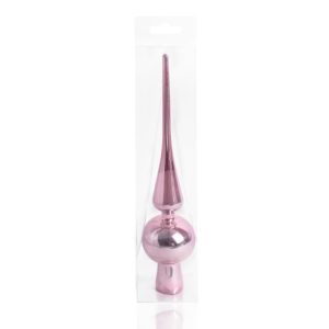 Karácsonyi csúcsdísz fényes műanyag rózsaszín 26 cm