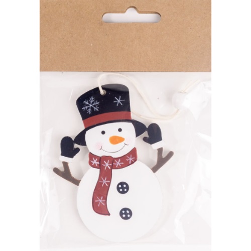 Karácsonyi dekor fa akasztós 7x9 cm hóember 1 Karácsonyi dekor fa akasztós 7x9 cm hóember