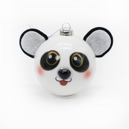 Karácsonyi gömb 6,5 cm pandafiú fej 1 Karácsonyi gömb 6,5 cm pandafiú fej