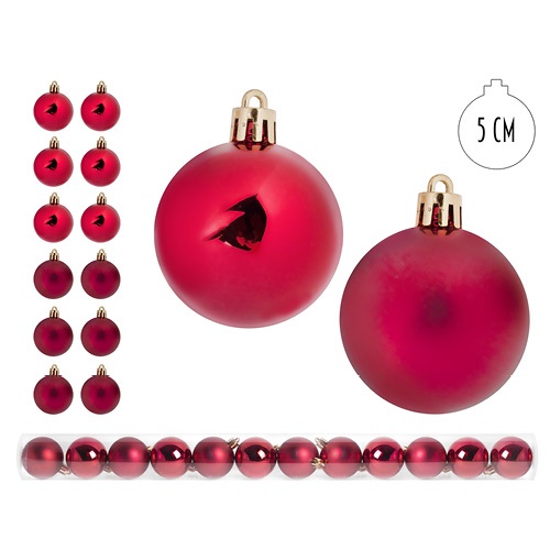 Karácsonyi gömb piros 5 cm 12 db/csomag 1 Karácsonyi gömb piros 5 cm 12 db/csomag