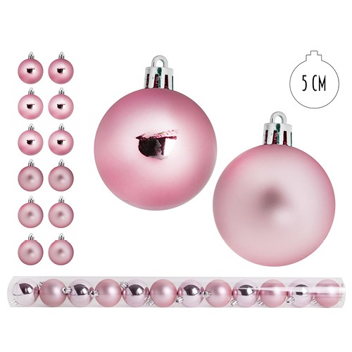 Karácsonyi gömb rózsaszín 5 cm 12 db/csomag 1 Karácsonyi gömb rózsaszín 5 cm 12 db/csomag