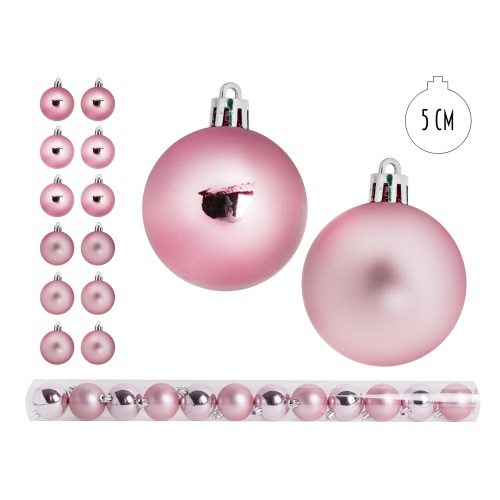 Karácsonyi gömb rózsaszín 5 cm 12 db/csomag 2 Karácsonyi gömb rózsaszín 5 cm 12 db/csomag - Image 2