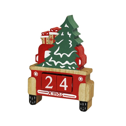 Karácsonyi öröknaptár 12x18 cm fa dzsip piros 1 Karácsonyi öröknaptár 12x18 cm fa dzsip piros