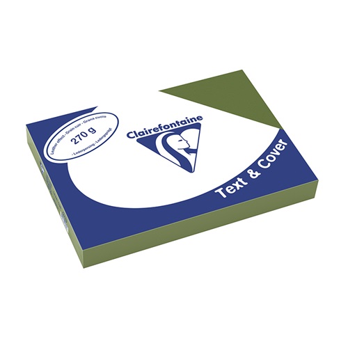 Karton bőrhatású Clairefontaine Text and Cover A/4 270g oliva zöld 100 ív/csomag 1 Karton bőrhatású Clairefontaine Text and Cover A/4 270g oliva zöld 100 ív/csomag