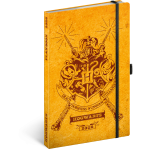 Keménytáblás notesz krémszínű lapokkal leszorító gumiszalaggal Harry Potter-Hogwarts 130x210mm, Presco