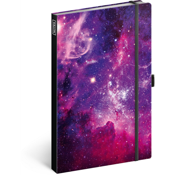 Kemenytablas notesz vonalas kremszinu lapokkal leszorito gumiszalaggal Galaxy 130x210mm Realsystem 2025 i558194