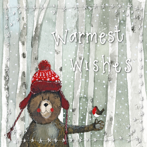 Képeslap borítékkal, Alex Clark, 12X12 cm, karácsonyi maci 1 Képeslap borítékkal, Alex Clark, 12X12 cm, karácsonyi maci