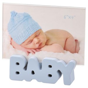 Képkeret Statovac Woody fa 10 x 15 cm asztali, fekvő kék Baby