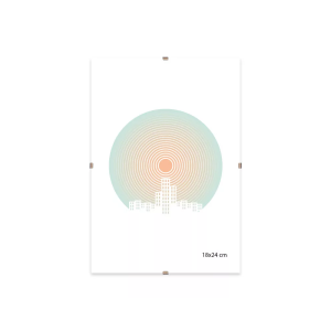 Képkeret, klipes, üveggel, 18x24 cm