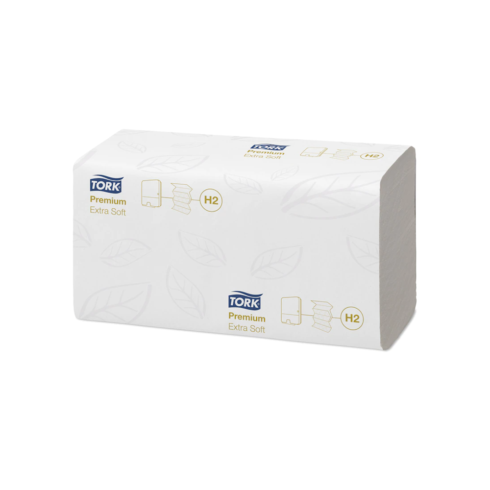 Kéztörlő 2 rétegű Interfold hajtogatású 100 lap/csomag 21 cs/karton Extra Soft Xpress® Multifold H2 Tork_100297 fehér - Image 2
